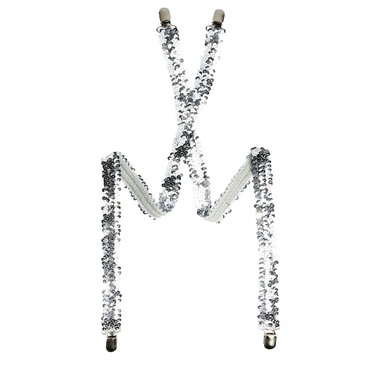 Bretelles à sequins dorées ou argentées L70x2cm - 2 modèles