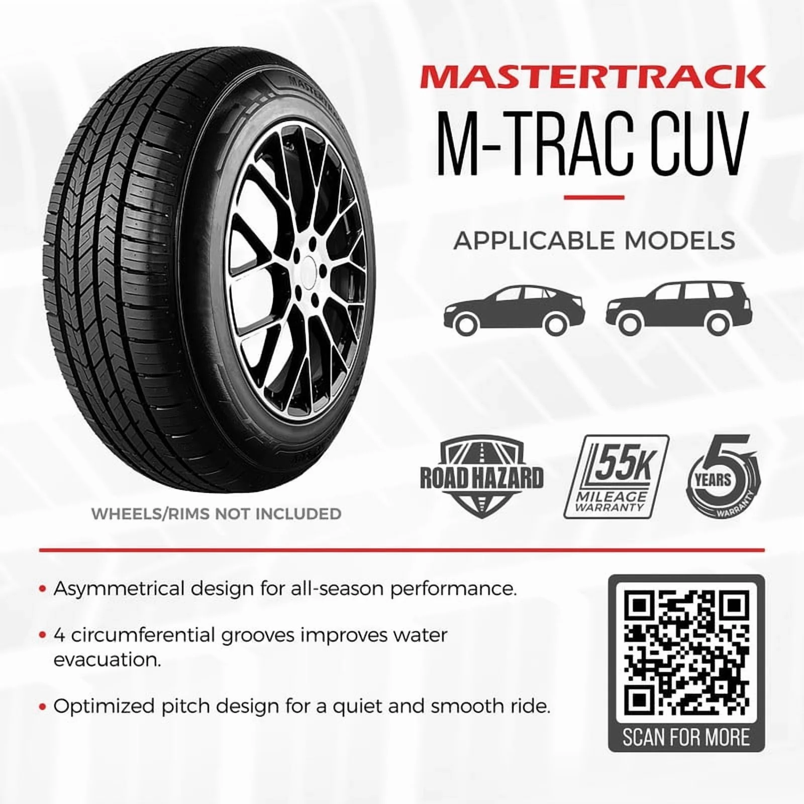 Mastertrack M - TRAC CUV All-Season 235/60R18 235/60 R18 103V Crossover CUV/SUV Tires (No Wheels)
