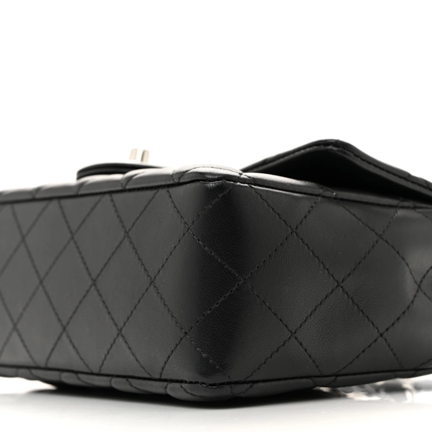Lambskin Quilted Mini Rectangular Flap Black