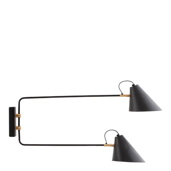 Club Double vegglampe 42x81 cm svart
