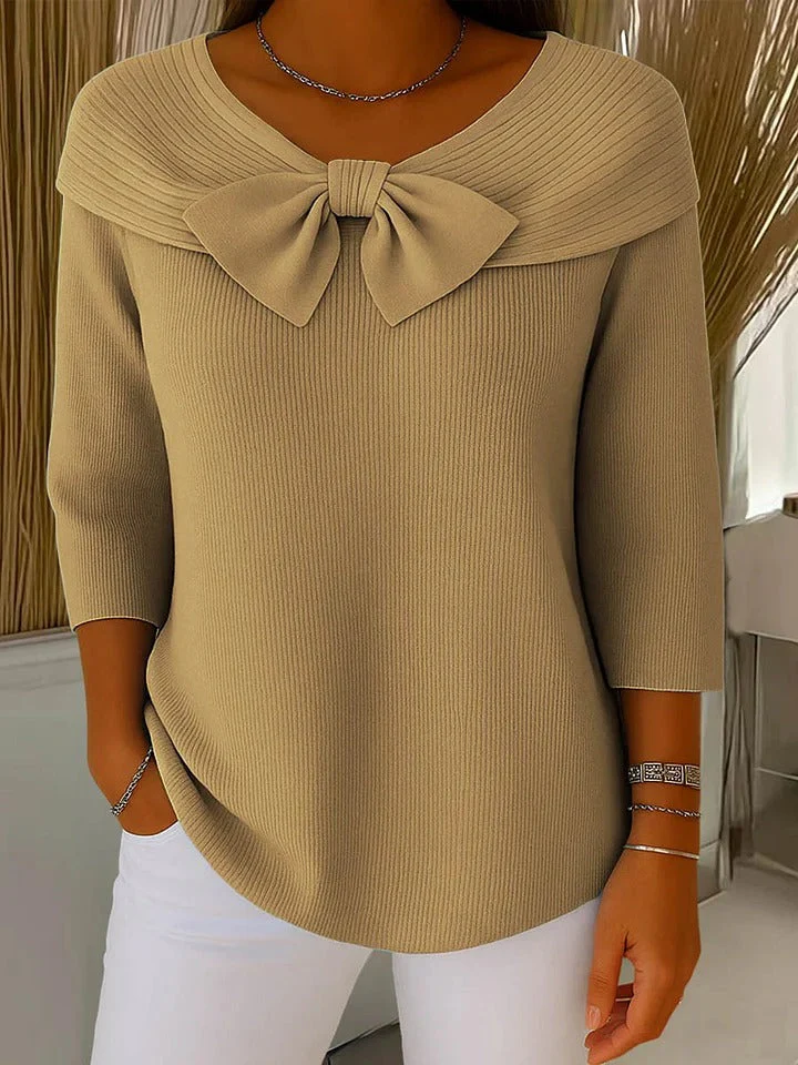 Ilona | Pull en laine pour femme avec nœud