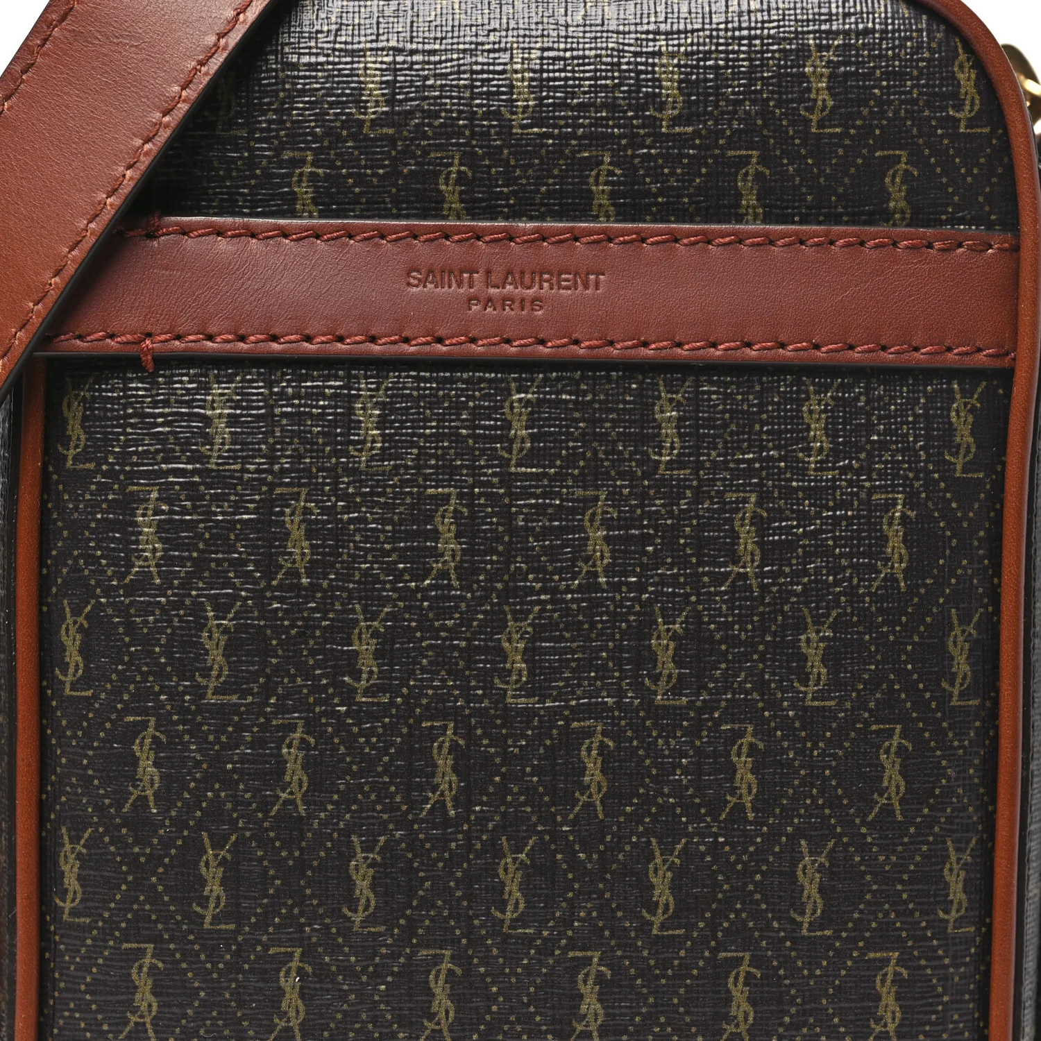 Canvas Smooth Calfskin Le Monogramme Crossbody Pouch Chestnut