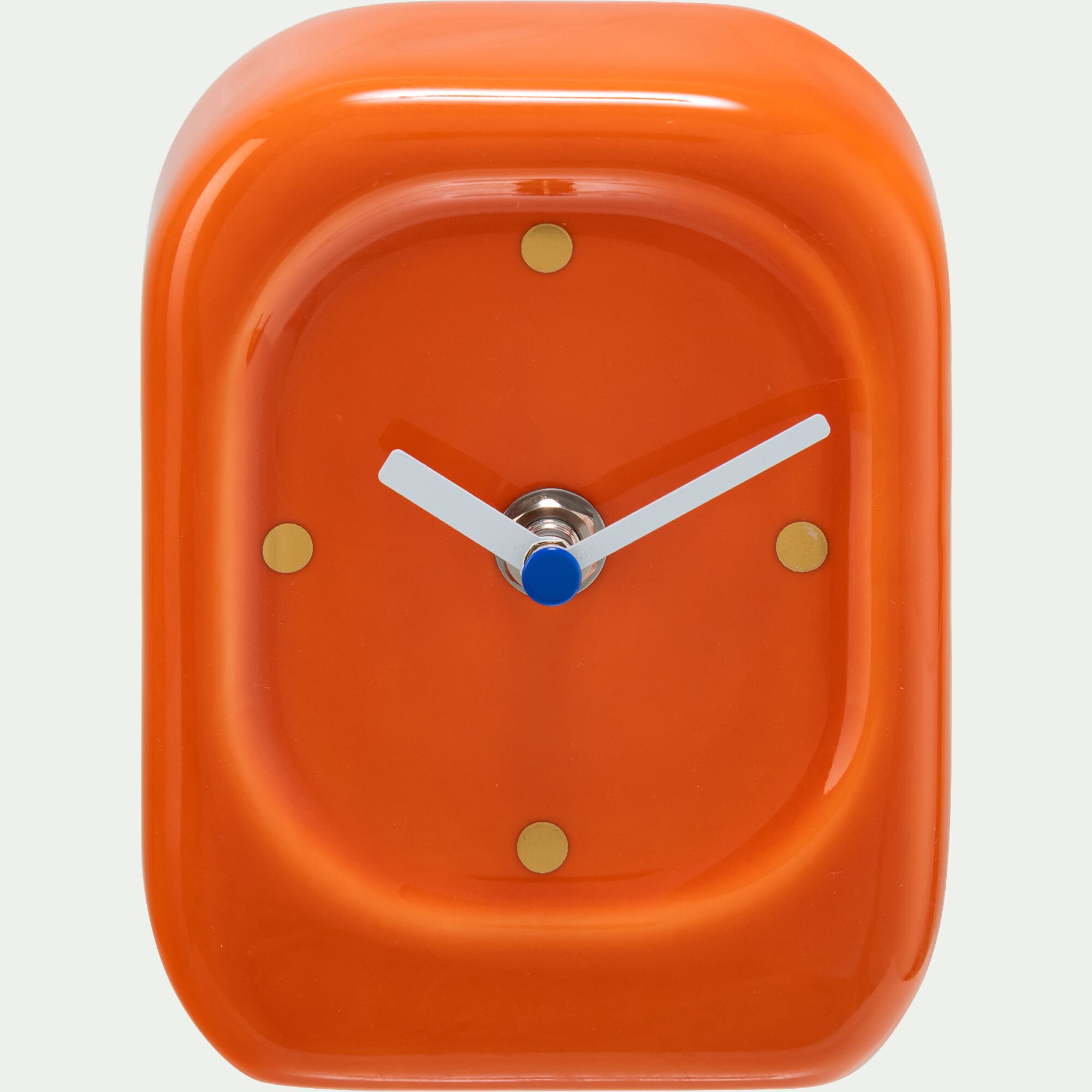 BLAINVILLE - Horloge à poser en céramique H12,8cm - orange