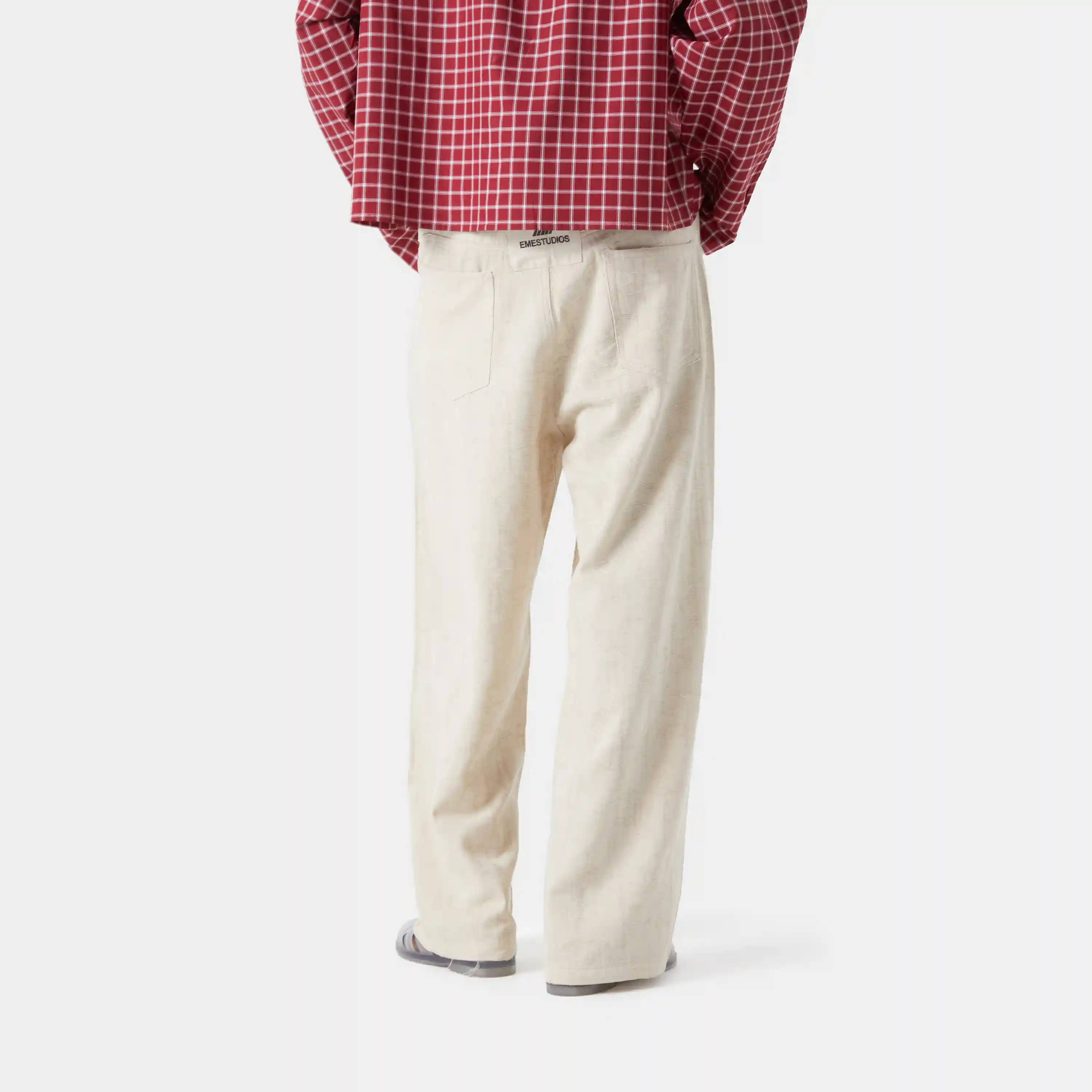 Frayed Almond Baggy Pants
