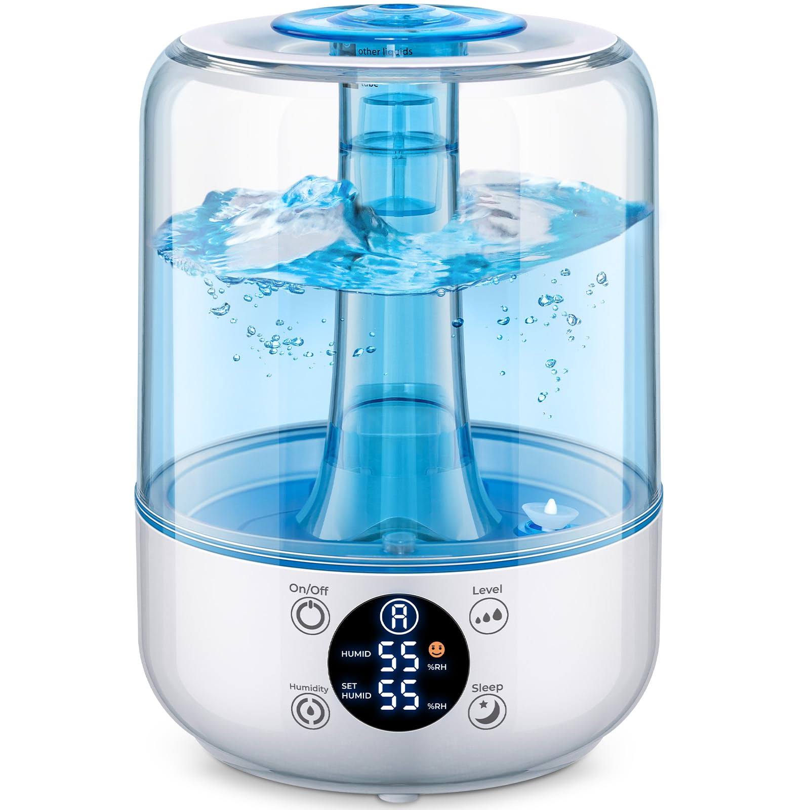 HiLife Humidifiers for Bedroom, 3L Ultrasonic Cool Mist Humidifiers for Home Baby Nursery & Plants