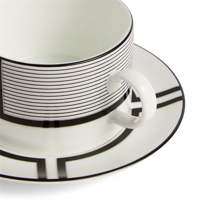 Vera Wang Luxe Graphite Teacup Saucer V1