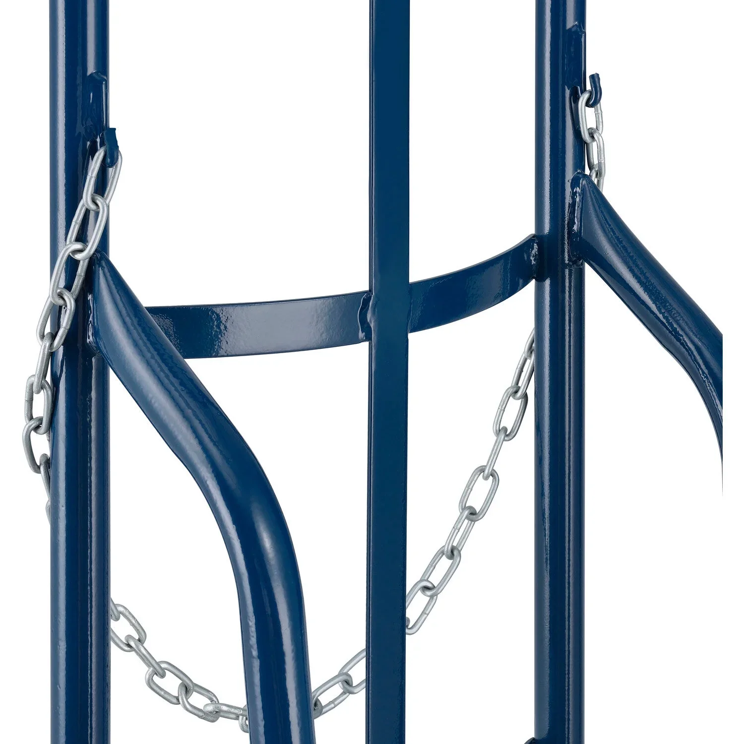 Single Cylinder Hand Truck with Curved Handle, 10 Semi-Pneumatic Wheels, 500 Lb. Cap, 47H