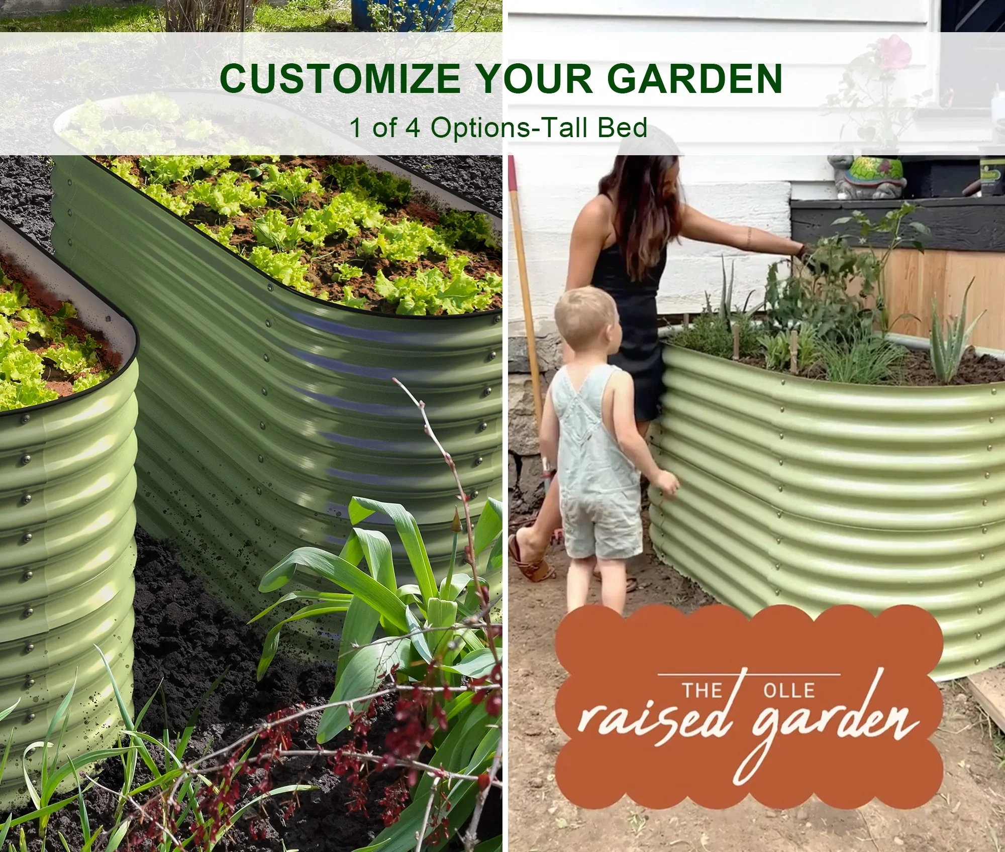 Olle 4-Style Modular Galvanized Raised Garden Beds [Build 1 of 4 Configurations]