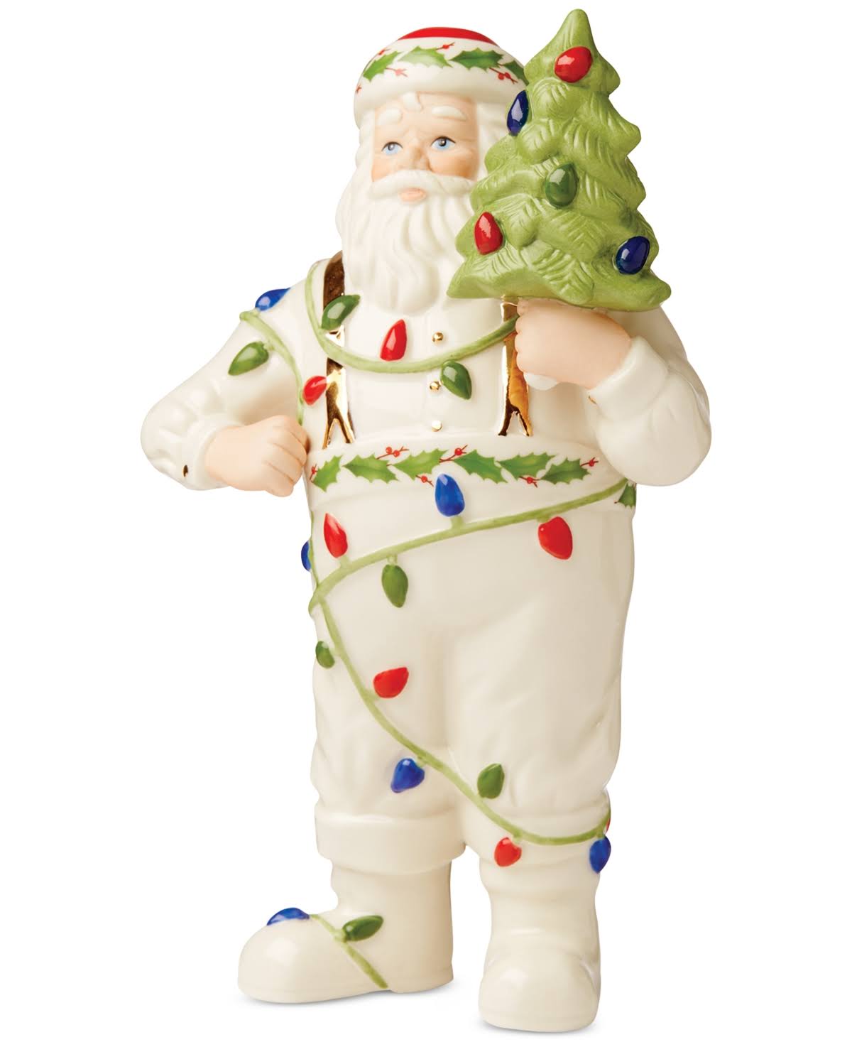 Lenox 2023 Santa with Tree & Lights Porcelain Figurine - Ivory