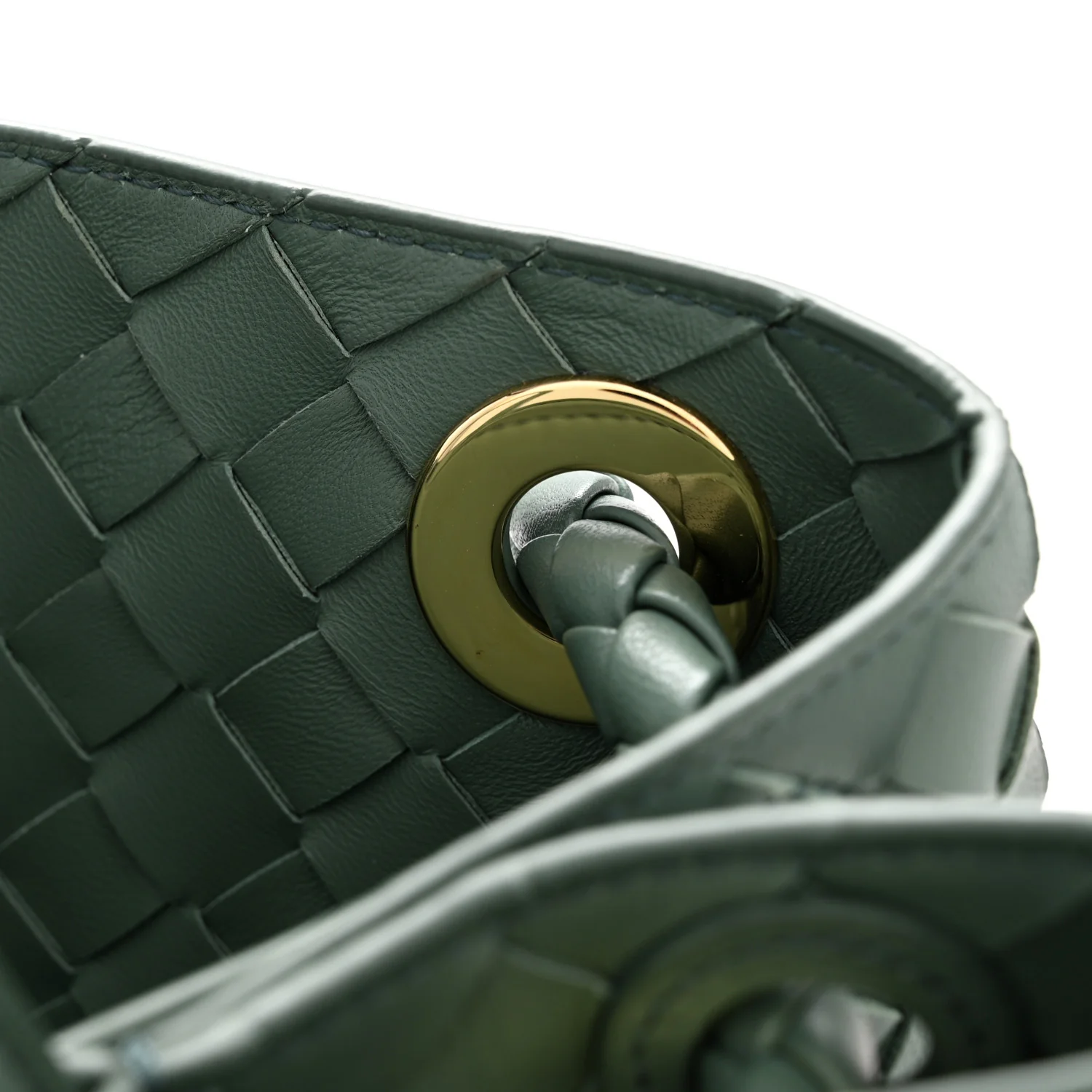 Nappa Intrecciato Medium Andiamo Shoulder Bag Aloe