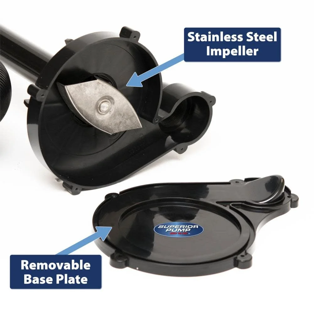 92333 Multi Use Utility Sump Water Pump, 120 V, 0 33 Hp, 1 1/4 in Outlet, 50 Gpm, Thermoplastic Black(1/3 HP) Image 2