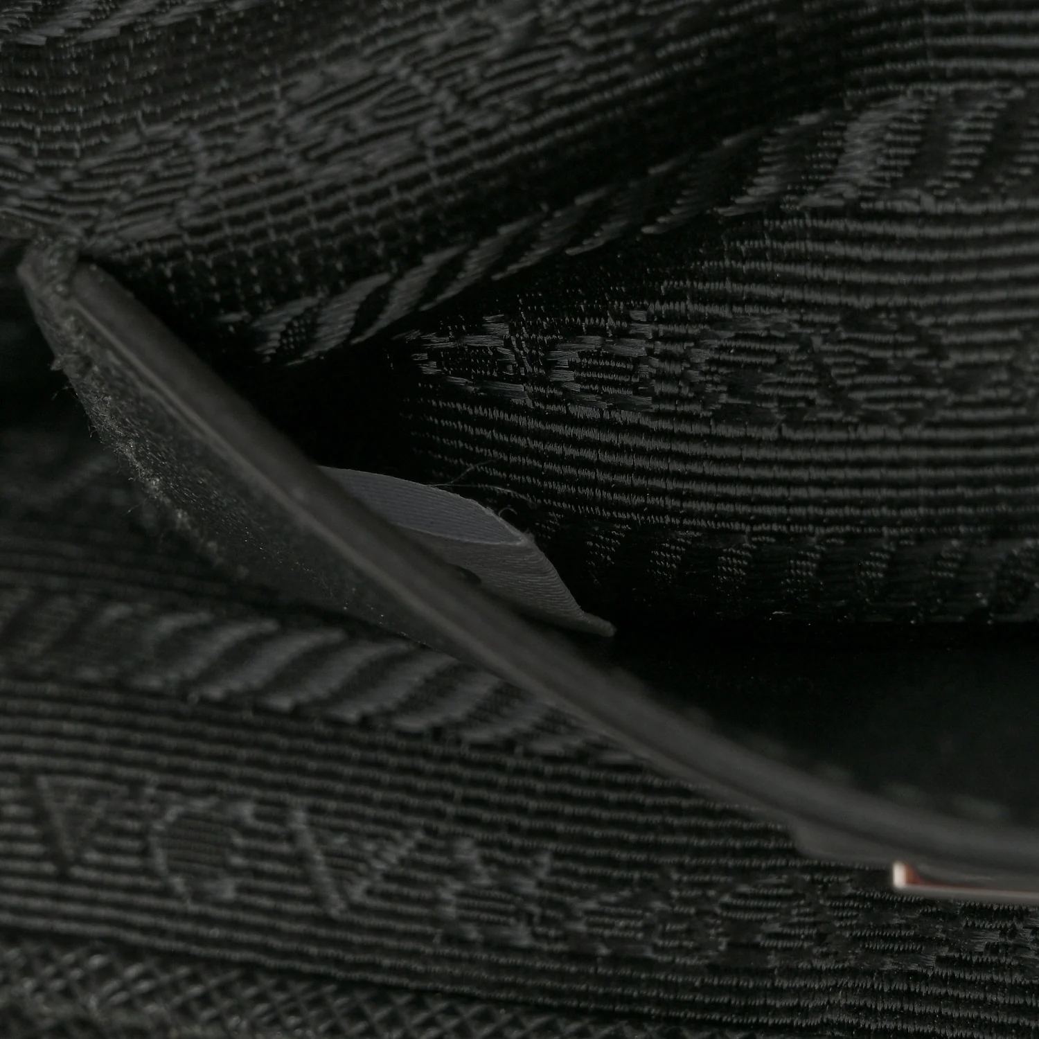 Re-Nylon Saffiano Triangle Shoulder Bag Black