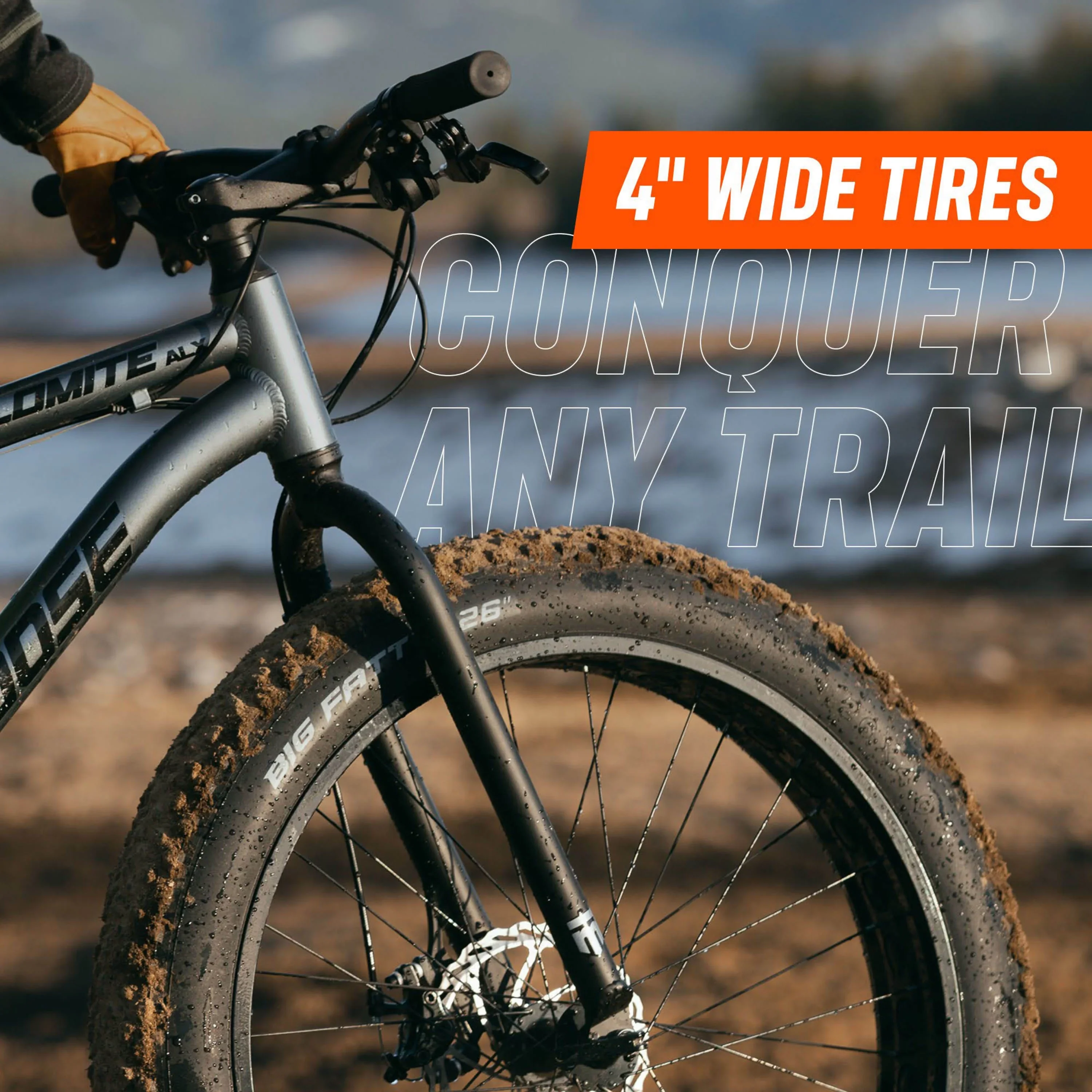 26 Mongoose Dolomite ALX Unisex Fat Tire Mountain Bike, Gray, Ages 12+