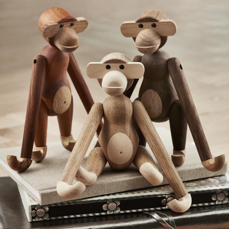 Apekatt teak/limba 20 cm