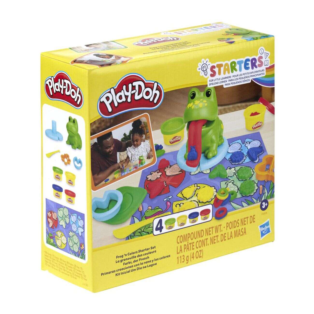 Pâte à modeler Play-Doh 4 pots avec moule et grenouille