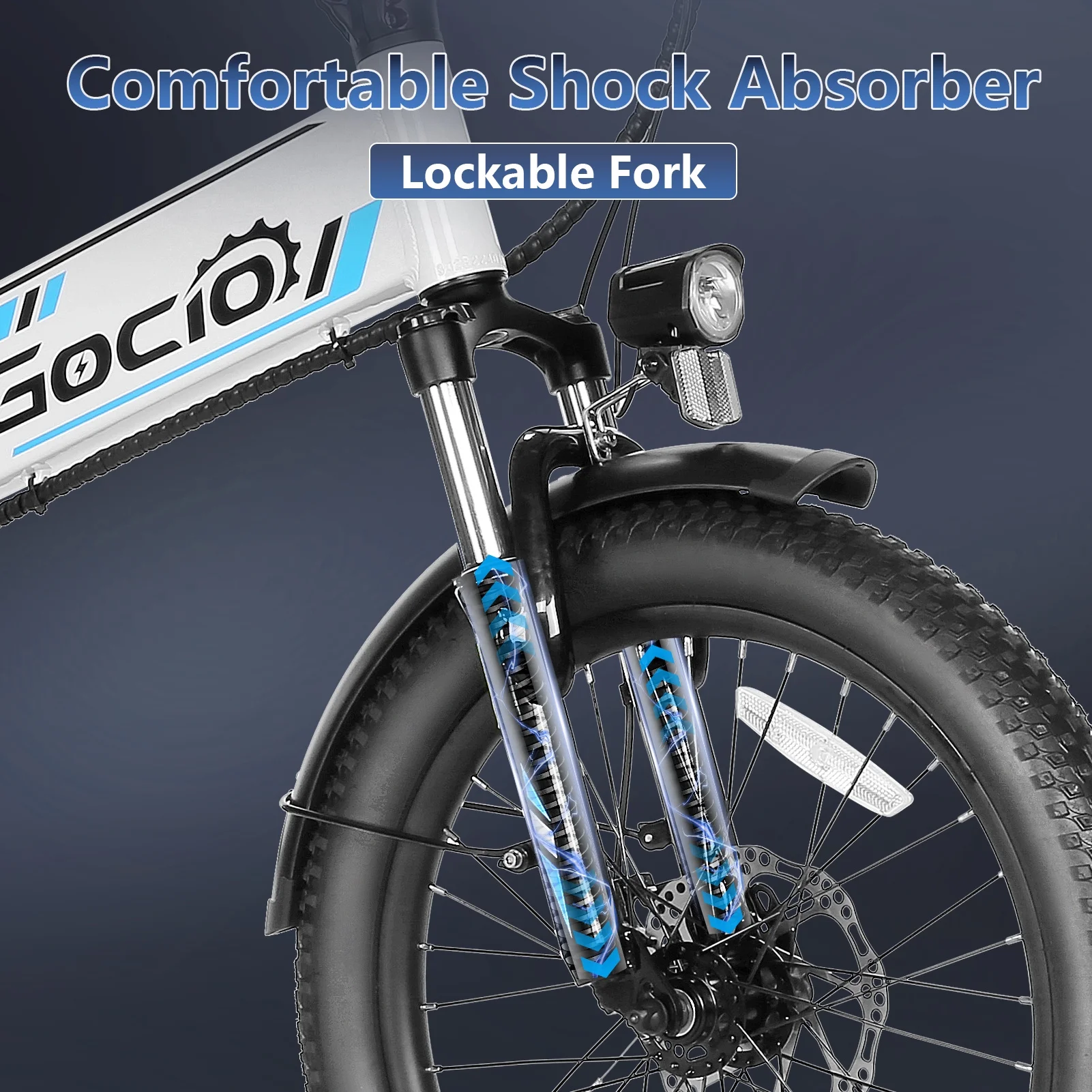 Foldable Electric Bike for Adults, Peak 750W Electric Mountain Bicycles, 20" * 2.4" Fat Tire Electric Bicycle, 375Wh 48V Removable Lithium-Ion Battery,Urban Commuter Ebike Man Woman UL2849(White) - Image 9