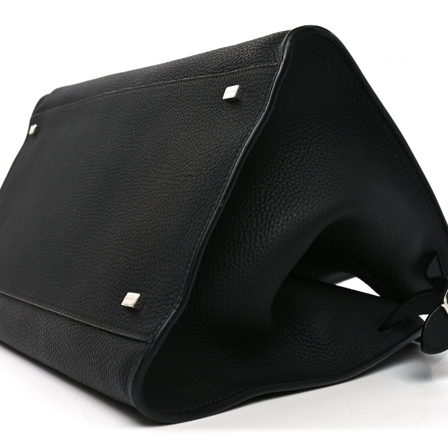 Matte Grained Calfskin Soft Margaux 15 Black