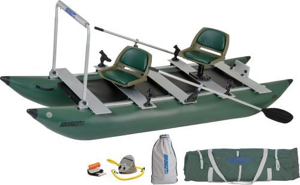Sea Eagle 375FC Foldcat Inflatable Pontoon Boat Pro Angler Guide Package