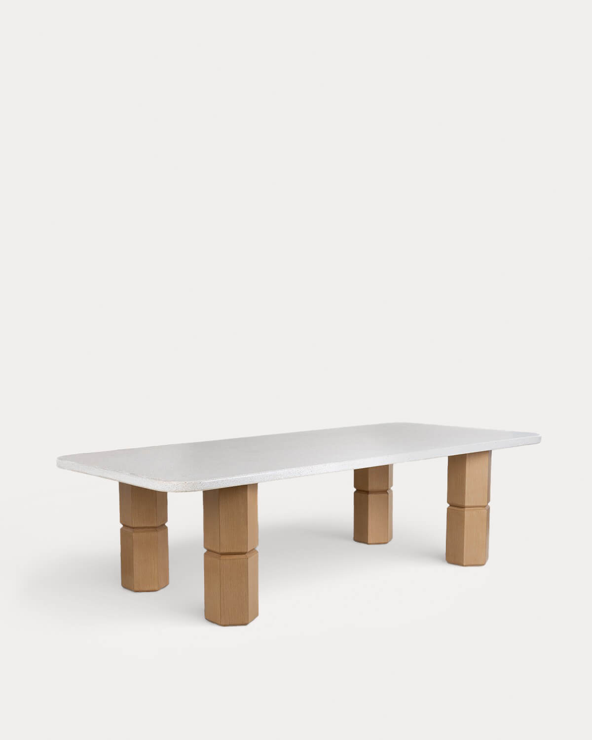 Set Ixiar - Tanon - Set de Mesa Rectangular de Terrazo (270x120 cm) Ixiar y 8 Sillas con Reposabrazos de Madera de Acacia Tanon de Exterior
