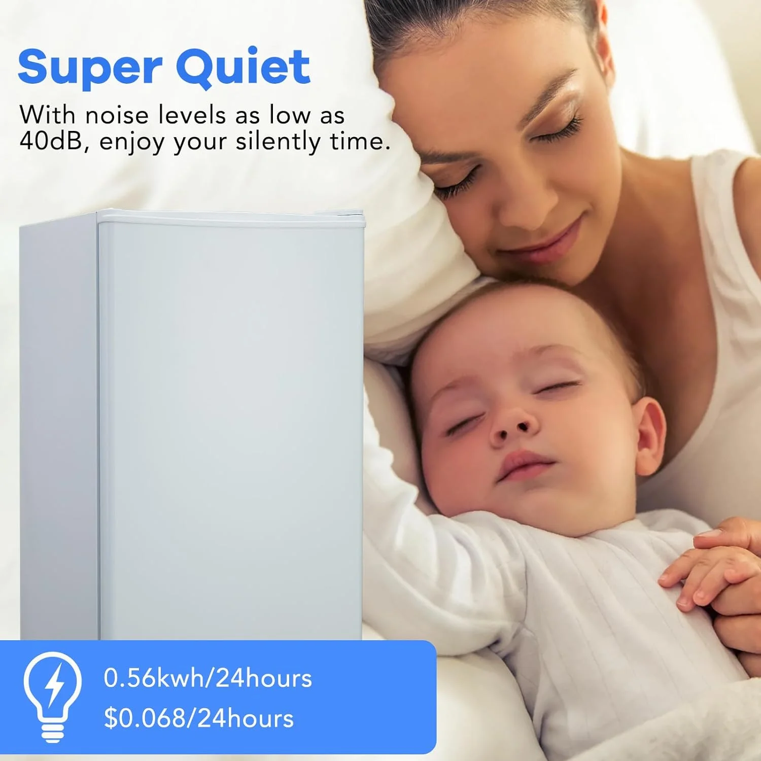 Mini Fridge With Freezer, 3.2 Cu.Ft Mini Refrigerator, Dorm Fridge With Single Door, Compact Refrigerator For Bedroom/Apartment/Office-Food Storage Cooling Drink, White(White) - Image 6