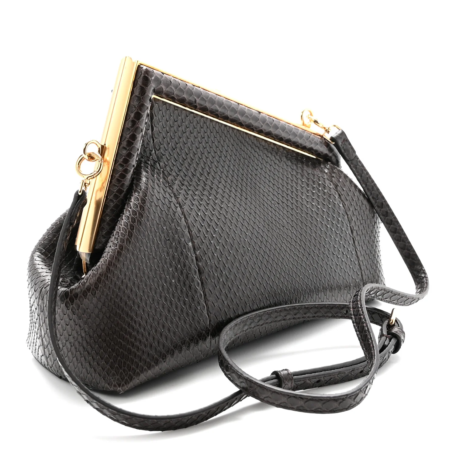 Snakeskin Small Fendi First Brown