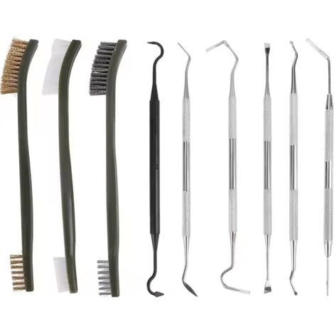 Ensemble de brosses de nettoyage pour tuyaux, kit de nettoyage pour armes à feu, brosse pour voiture, brosse double tête en nylon, ensemble de crochets pour brosses à tuyaux (en stock). — vue 2