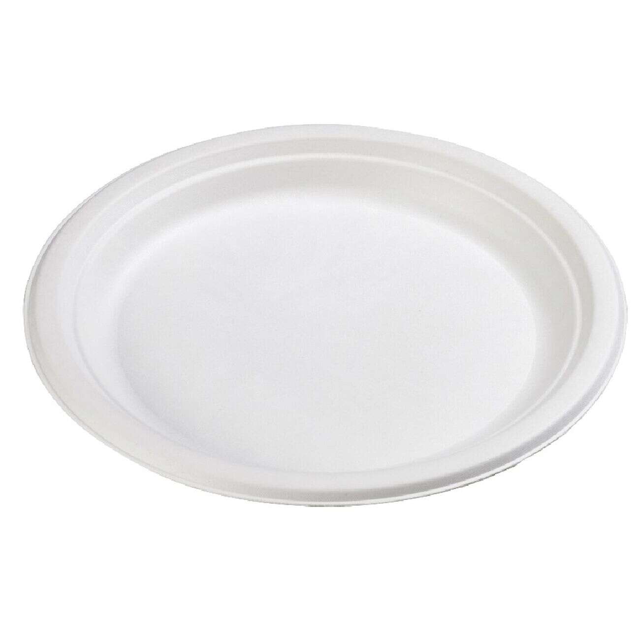 Assiette plate ronde en canne à sucre x12