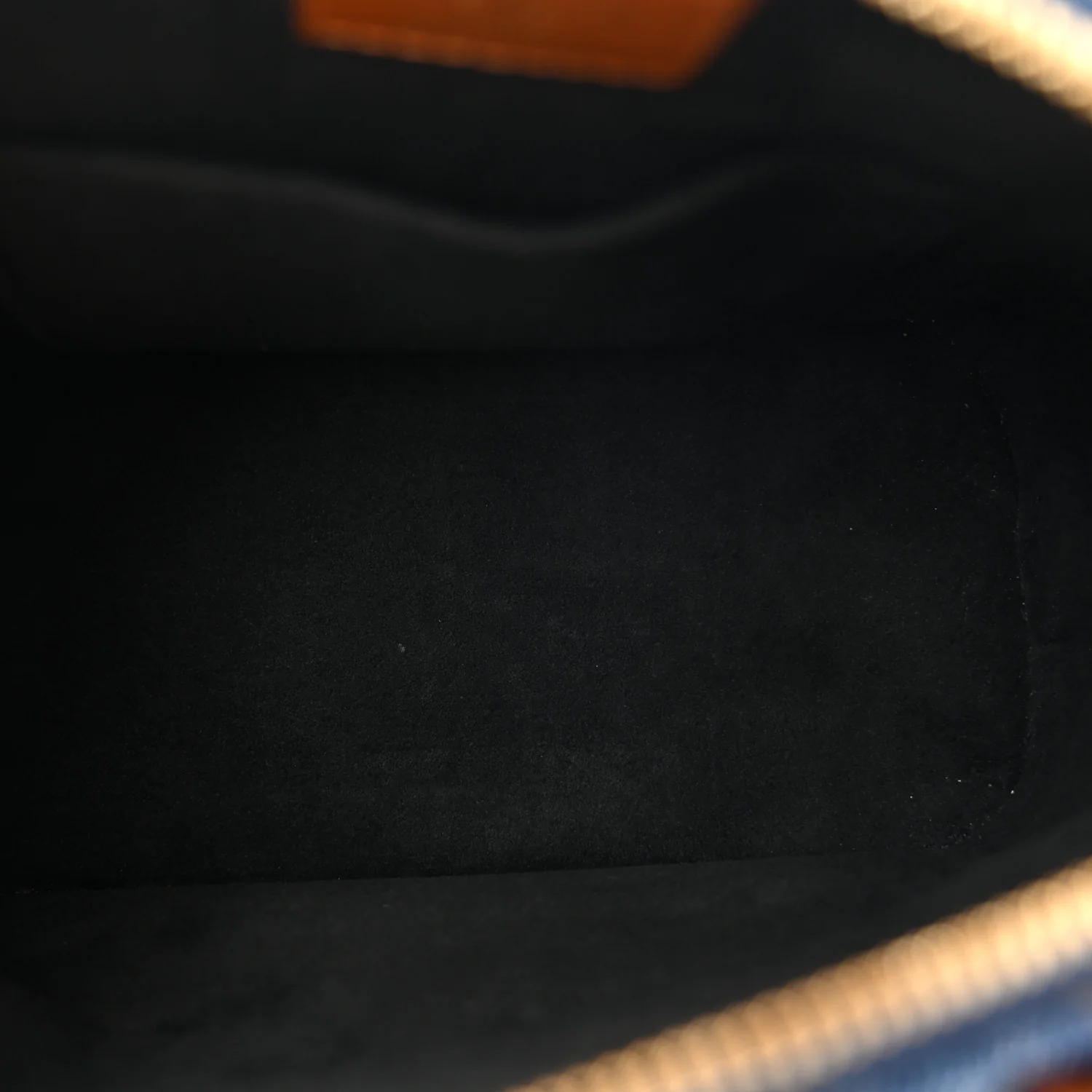 Denim Calfskin Reverse Monogram Malletage Alma BB Blue