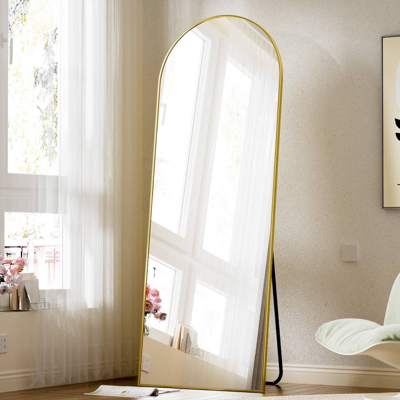 BEAUTYPEAK Arched Full Length Floor Mirror 58