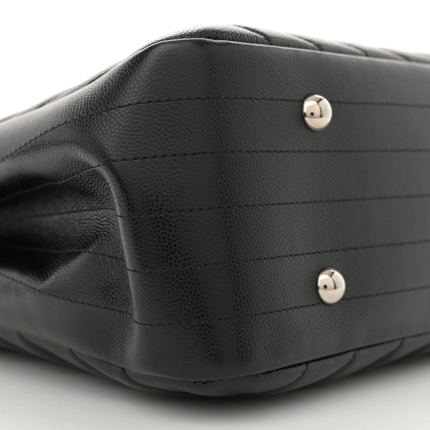 Caviar Chevron Quilted Large Shopping Tote Tote Black