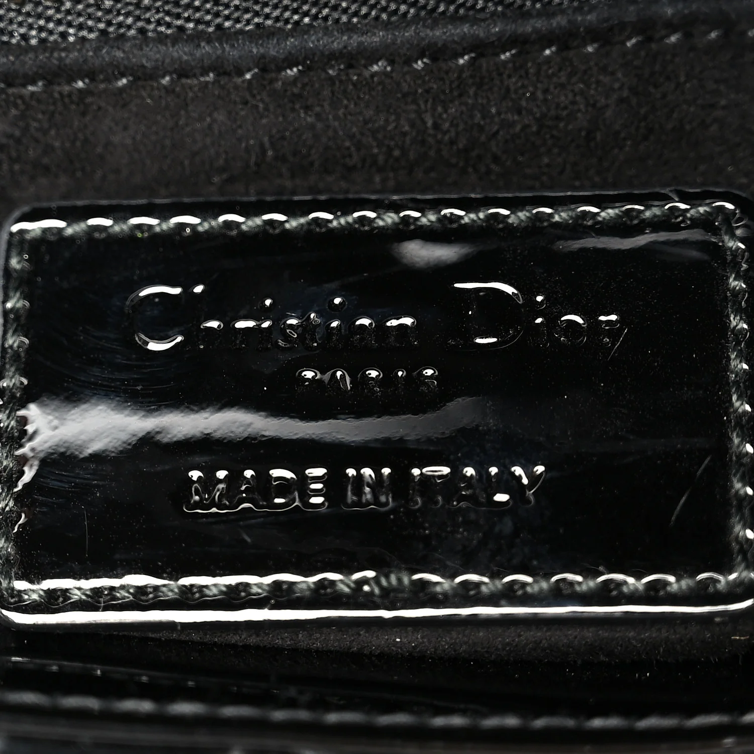 Patent Cannage Mini Lady Dior Black