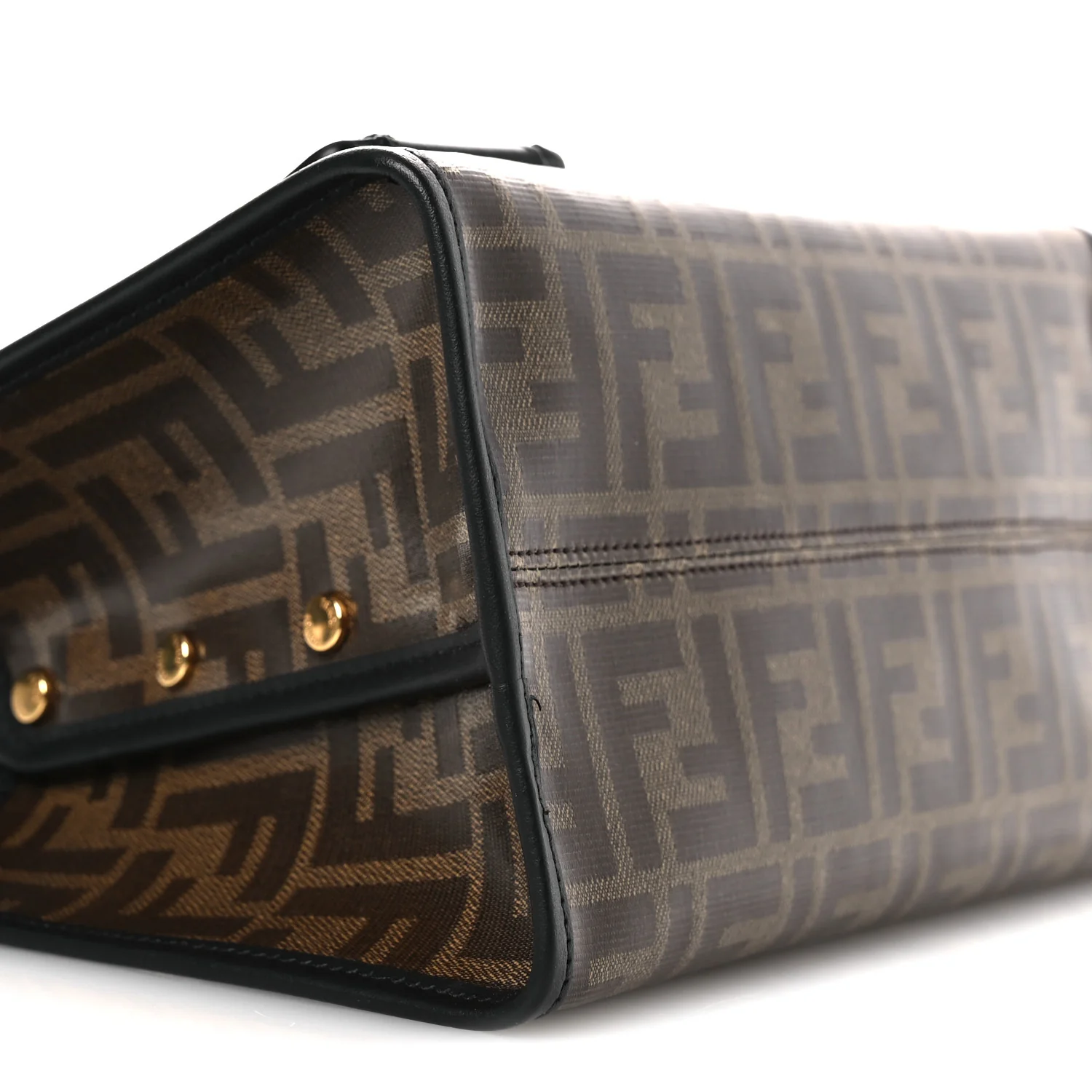 Glazed Fabric Vitello Century FF 1974 Stamp Patch Mini Peekaboo Defender Cover Mogano Panna Black