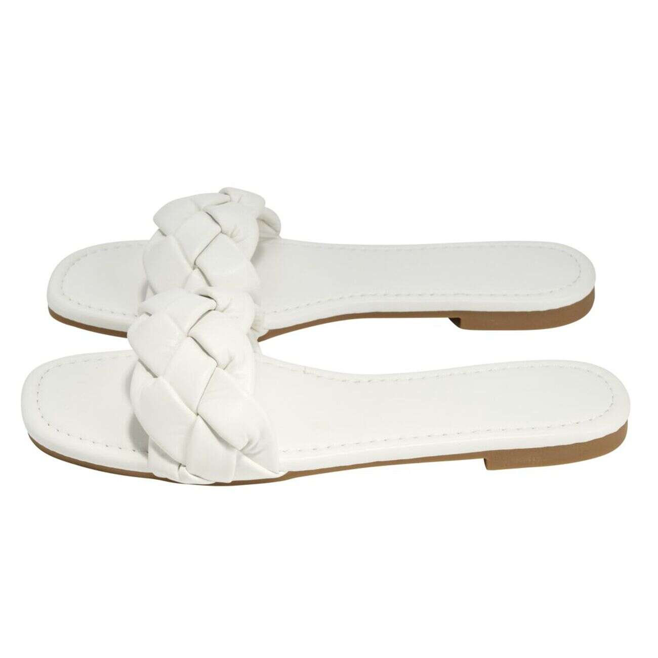 Sandales femme tressées simili blanc 39/40