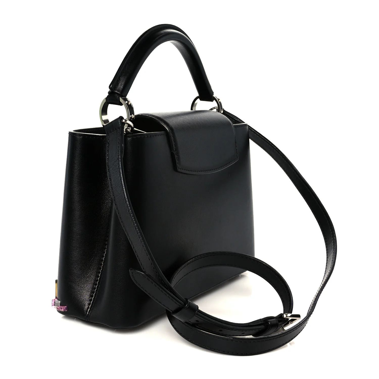 Calfskin Karung Beaded Shanghai Skyline Capucines BB Black
