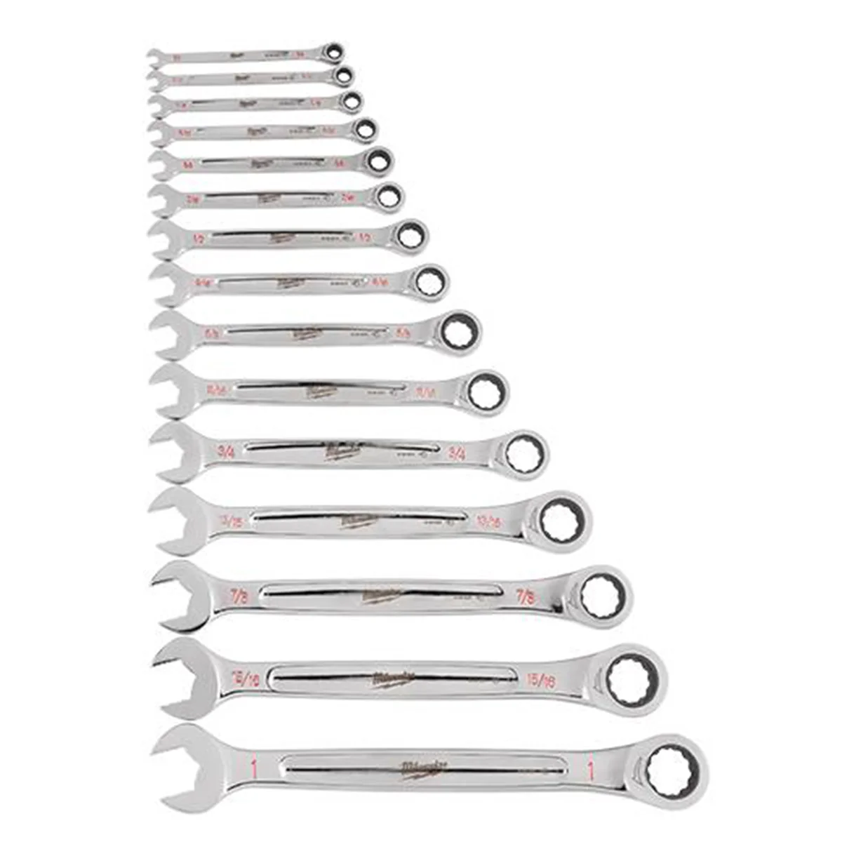 Milwaukee 48 - 22 - 9416 15pc Ratcheting Combination Wrench Set - SAE
