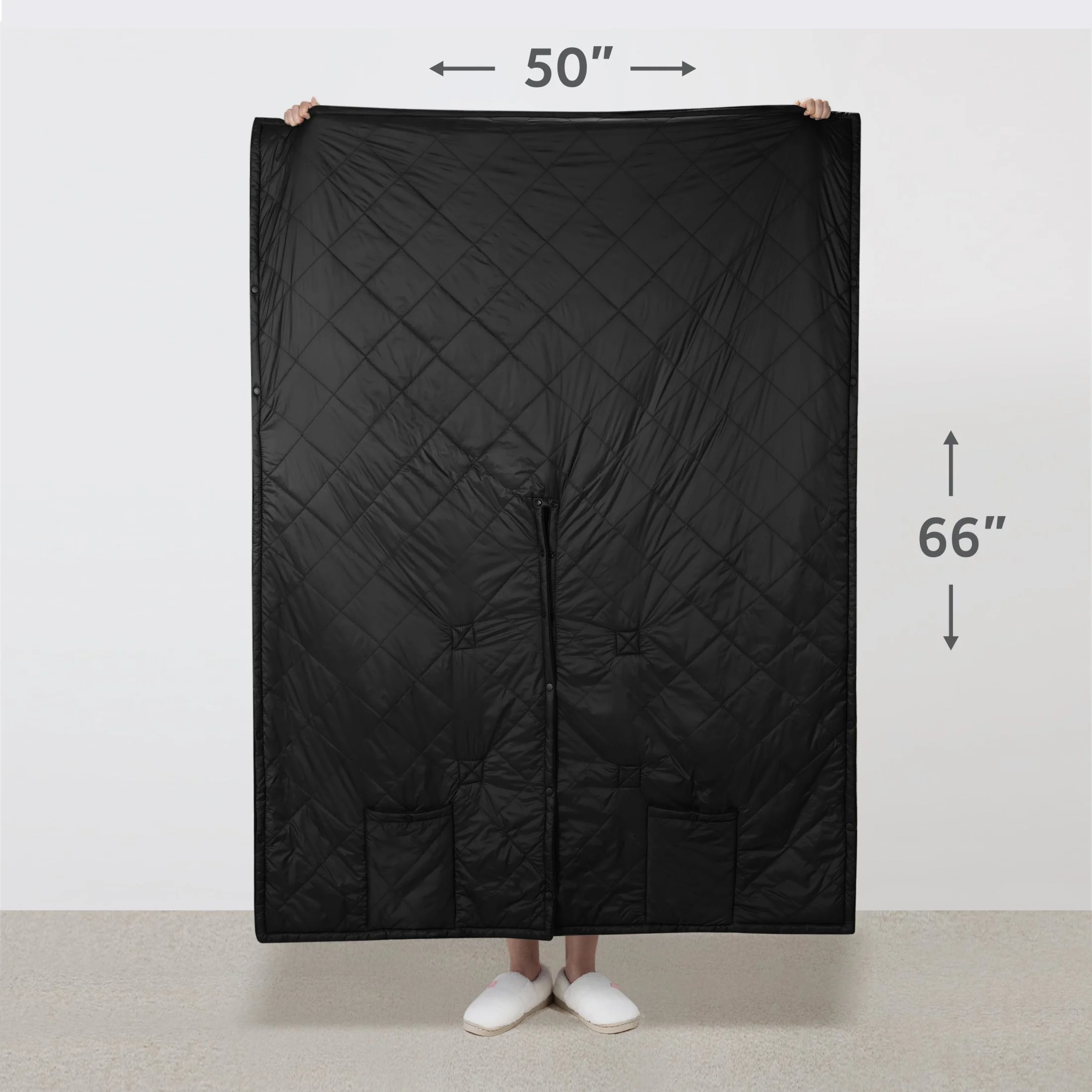 On-the-Go Cordless Heated Throw Blanket with Hood Black Nylon/Microplush 50x66(Black) - Image 8