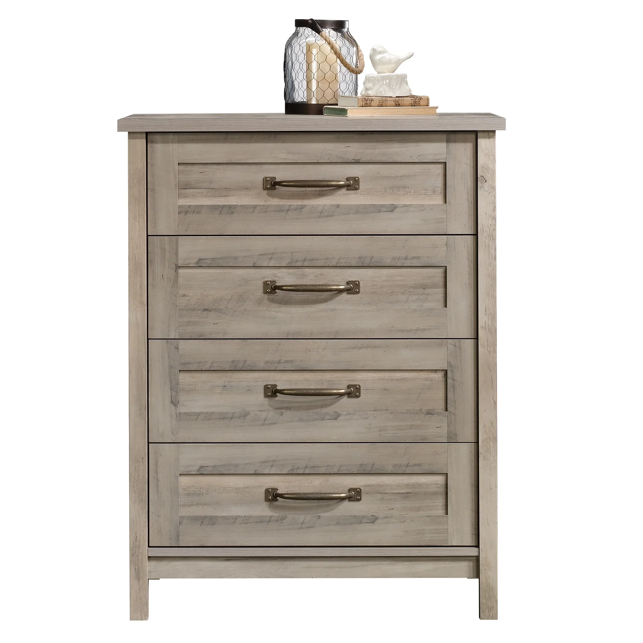 Better Homes & Gardens Modern Farmhouse 4-Drawer Dresser, Rustic White Finish