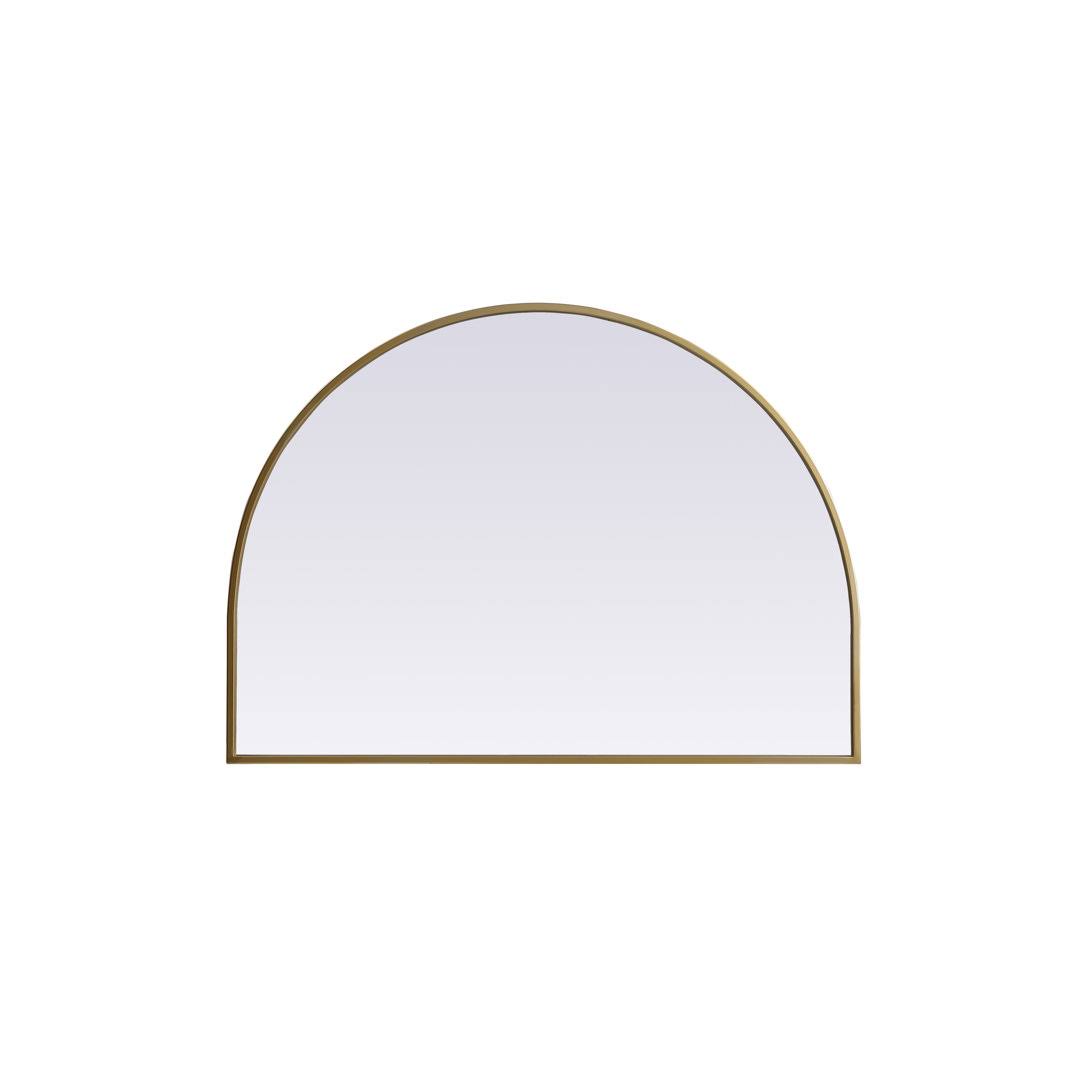 Savina Arch Metal Wall Mirror Finish: Brass, Size: 33