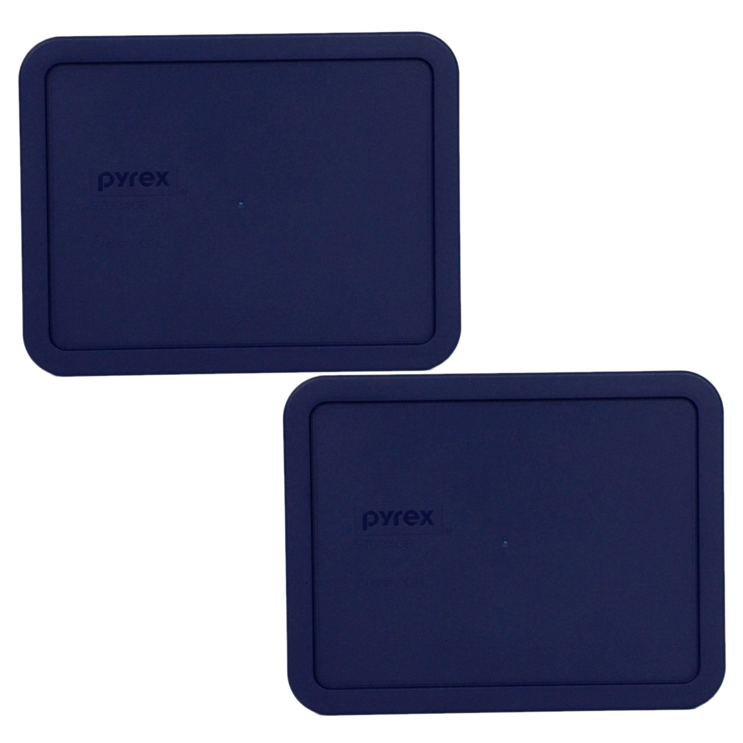 Pyrex Blue 6-Cup Rectangular Plastic Cover 7211-PC (2 Pack)