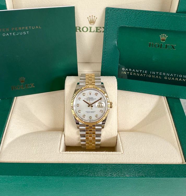 [Super Clone]RLX  Datejust 36mm 126233-0023 MOP Diamond Dial Jubilee Two-Tone Bracelet Watch