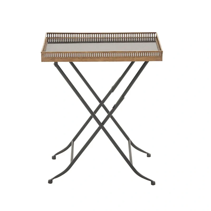 Roche River Decor Gold Metal Accent Table - 14"W x 21"L x 25"H