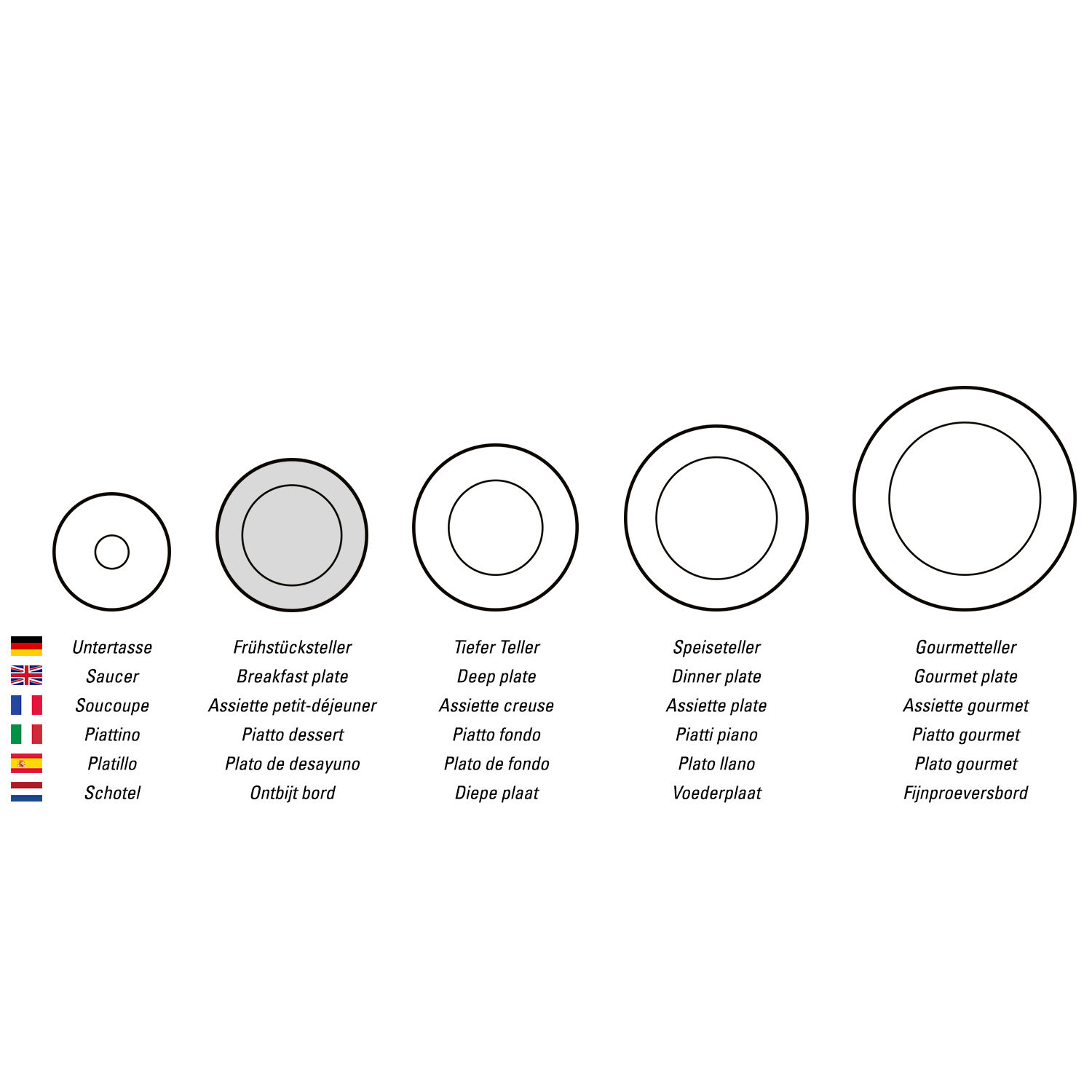 Audun Salad/ Dessert Plate - Multi-colored, 8.6'', Premium Porcelain