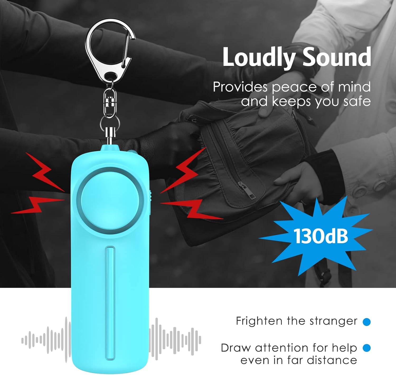 AMIR Safety Keychain Set for Women and Kids, 4 Pcs Safety Keychain Accessories, Self Defense Keychain Set for Girls