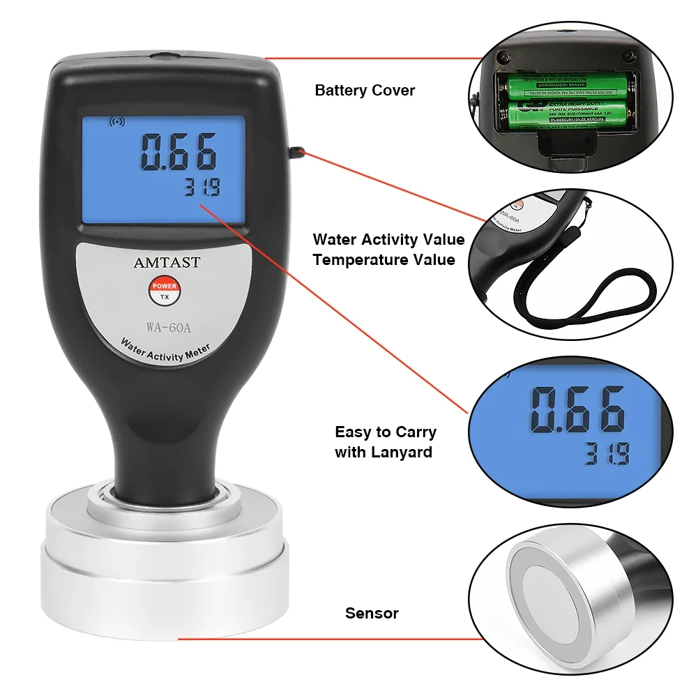 Water Activity Meter Smart Food Water Activity Tester for Food Jerky Dried Fruit Grain Vegetable, AW Monitor Water Activity Testing with Bluetooth Function WA-60AB - Image 4