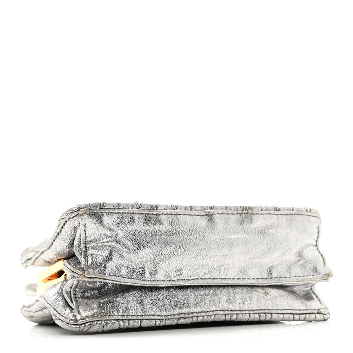 Metallic Matelasse Lux Mini Crossbody Tote Cromo