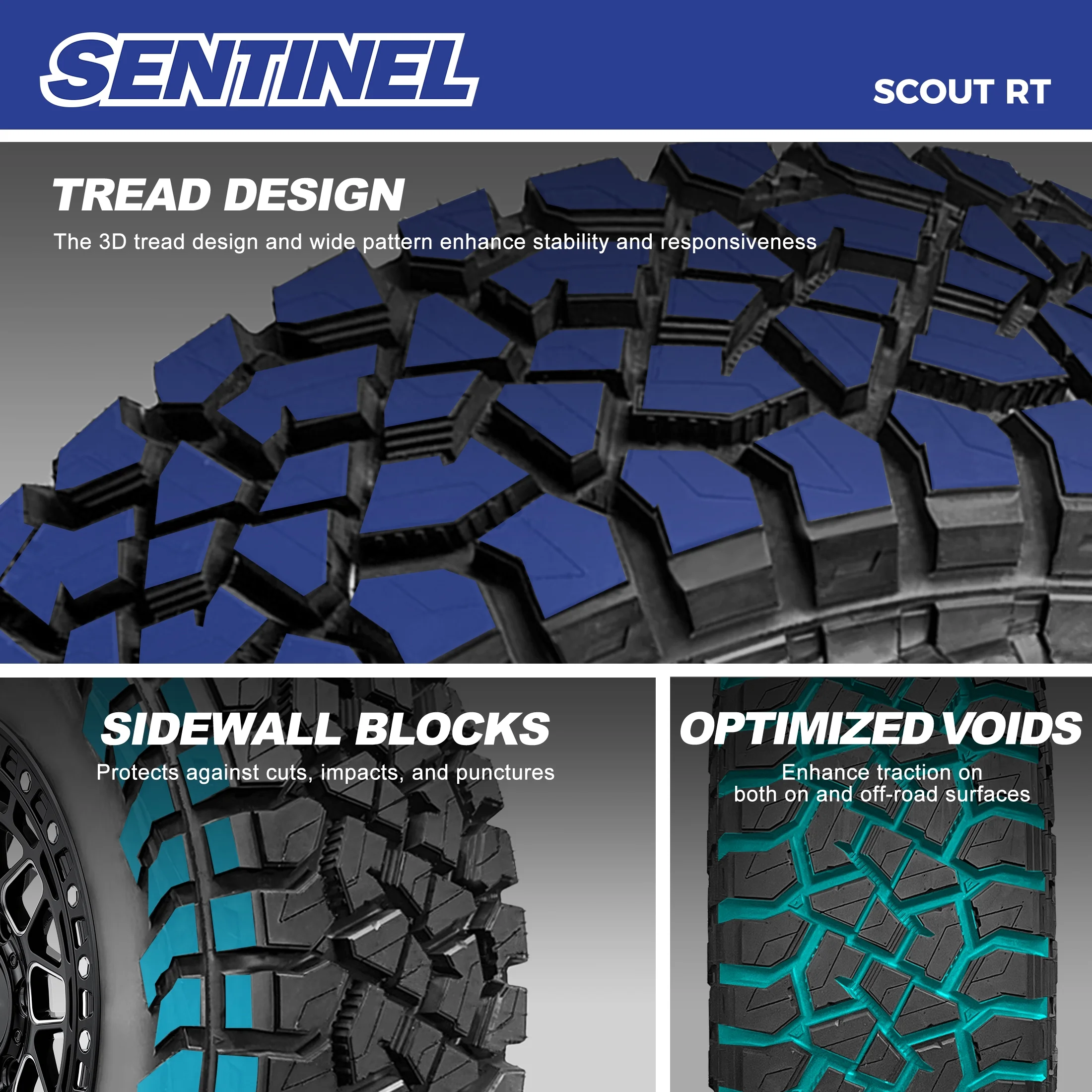 Sentinel Scout RT Rugged Terrain LT265/70R17 123Q 10PR E SUV Light Truck Tire 265/70/17