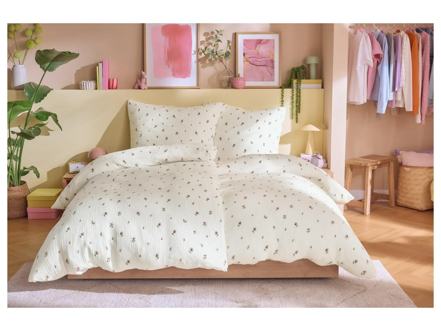 LIVARNO Parure de lit en mousseline, 140 x 200 cm