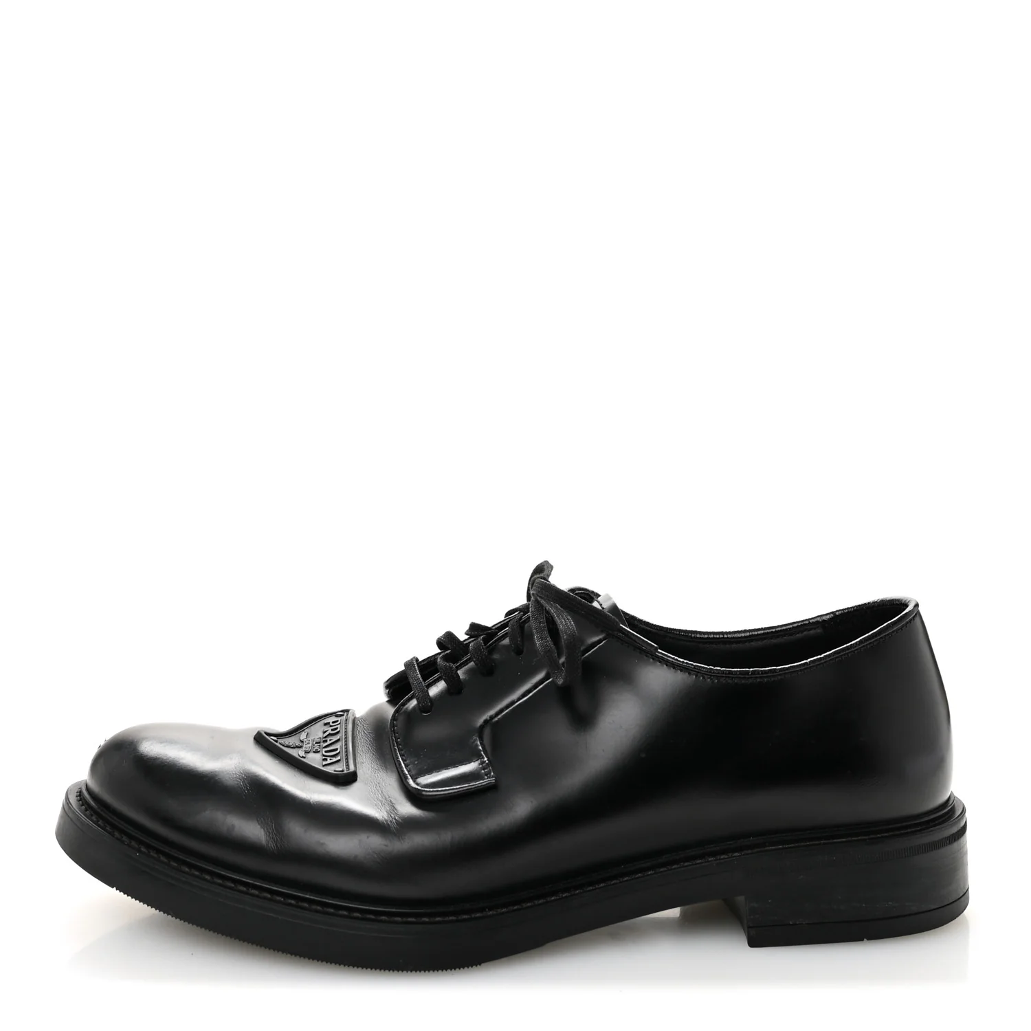 Spazzolato Triangle Mens Derby Loafers 8 Black