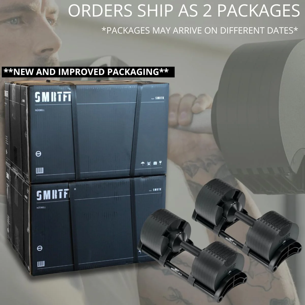 SMRTFT NUOBELL - All - in - One, Durable, Adjustable Dumbbells, Black, 5, 80 lb