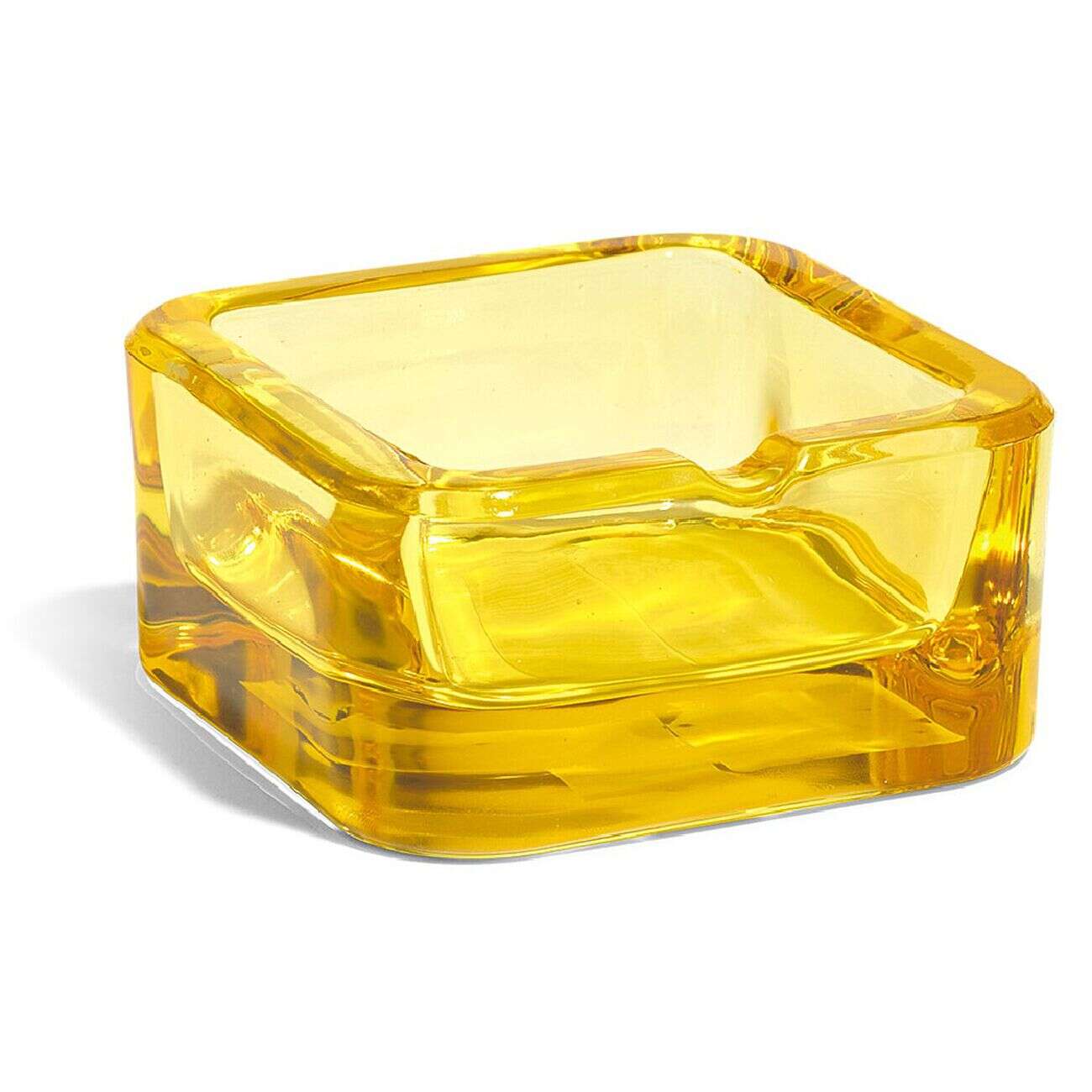 Cendrier carré en verre coloré